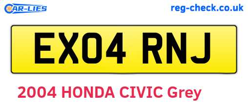 EX04RNJ are the vehicle registration plates.