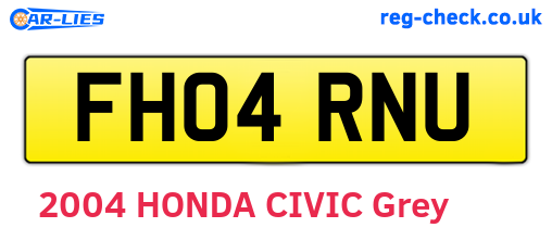 FH04RNU are the vehicle registration plates.