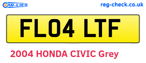 FL04LTF are the vehicle registration plates.
