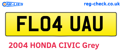 FL04UAU are the vehicle registration plates.