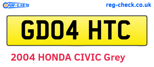 GD04HTC are the vehicle registration plates.