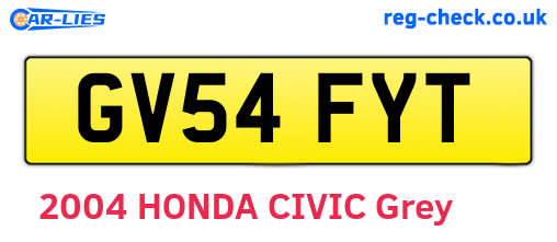 GV54FYT are the vehicle registration plates.