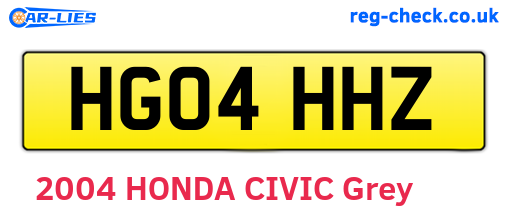 HG04HHZ are the vehicle registration plates.
