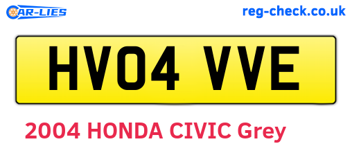 HV04VVE are the vehicle registration plates.