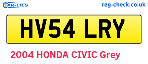 HV54LRY are the vehicle registration plates.