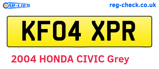 KF04XPR are the vehicle registration plates.