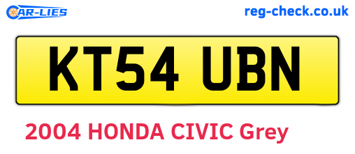 KT54UBN are the vehicle registration plates.