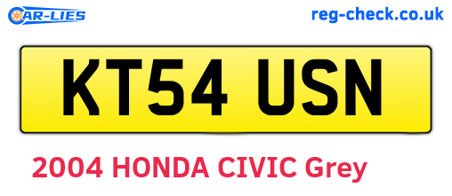 KT54USN are the vehicle registration plates.