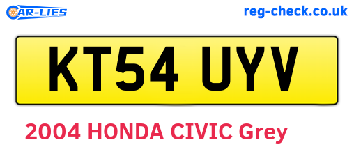KT54UYV are the vehicle registration plates.