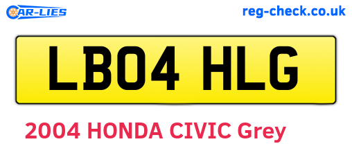 LB04HLG are the vehicle registration plates.