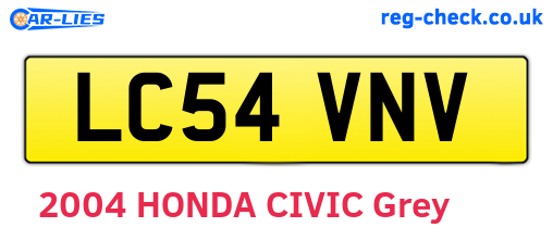 LC54VNV are the vehicle registration plates.
