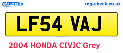 LF54VAJ are the vehicle registration plates.