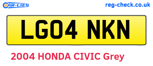 LG04NKN are the vehicle registration plates.