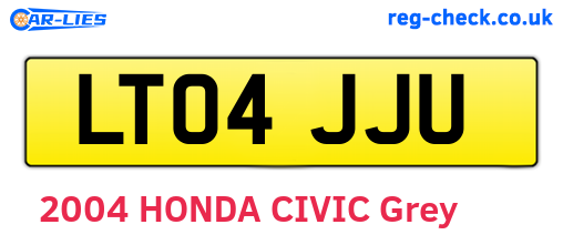 LT04JJU are the vehicle registration plates.