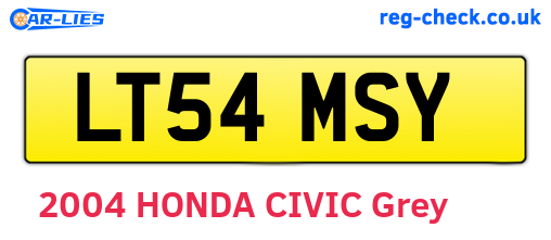 LT54MSY are the vehicle registration plates.