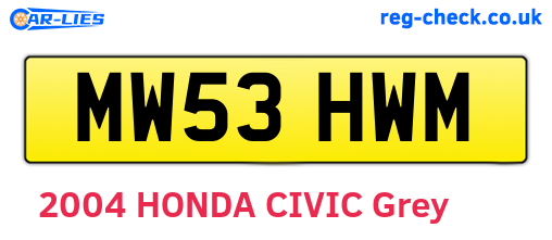 MW53HWM are the vehicle registration plates.