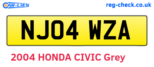 NJ04WZA are the vehicle registration plates.