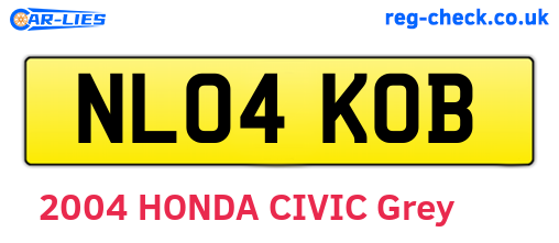NL04KOB are the vehicle registration plates.