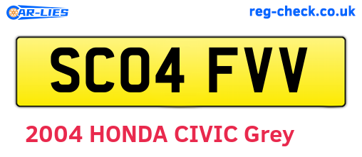 SC04FVV are the vehicle registration plates.
