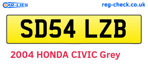 SD54LZB are the vehicle registration plates.