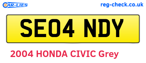 SE04NDY are the vehicle registration plates.