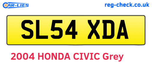 SL54XDA are the vehicle registration plates.