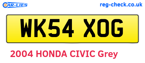 WK54XOG are the vehicle registration plates.