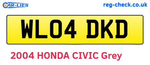 WL04DKD are the vehicle registration plates.