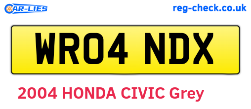 WR04NDX are the vehicle registration plates.