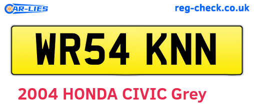 WR54KNN are the vehicle registration plates.