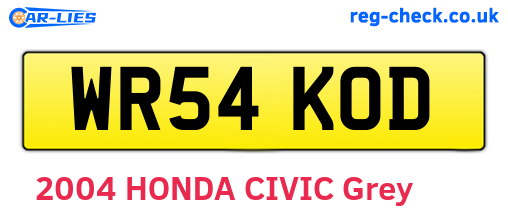 WR54KOD are the vehicle registration plates.