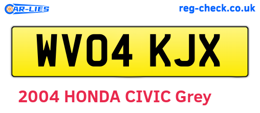 WV04KJX are the vehicle registration plates.