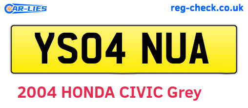 YS04NUA are the vehicle registration plates.