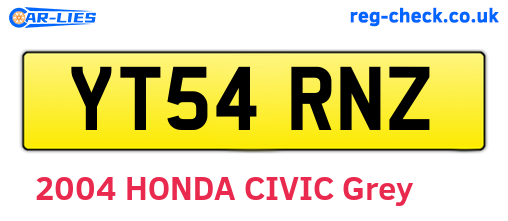 YT54RNZ are the vehicle registration plates.
