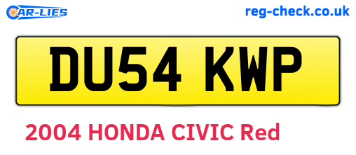 DU54KWP are the vehicle registration plates.