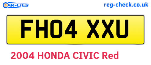 FH04XXU are the vehicle registration plates.