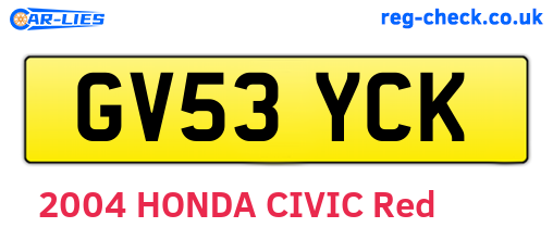 GV53YCK are the vehicle registration plates.