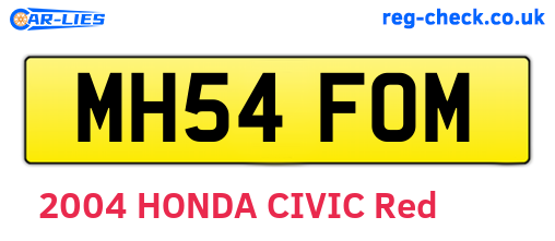 MH54FOM are the vehicle registration plates.