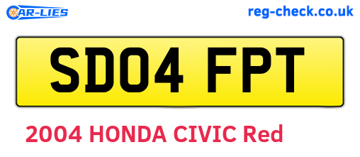 SD04FPT are the vehicle registration plates.