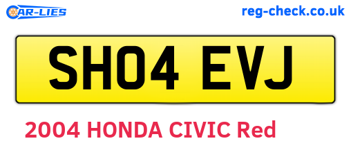 SH04EVJ are the vehicle registration plates.