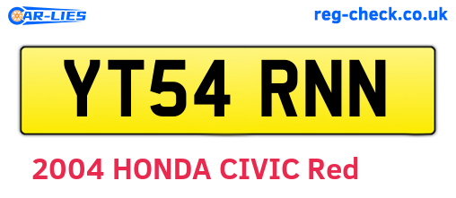 YT54RNN are the vehicle registration plates.