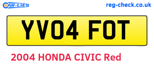 YV04FOT are the vehicle registration plates.