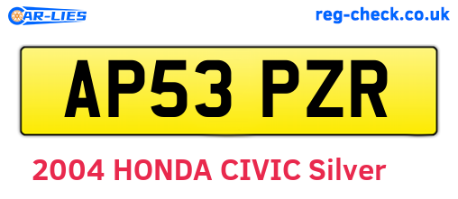 AP53PZR are the vehicle registration plates.