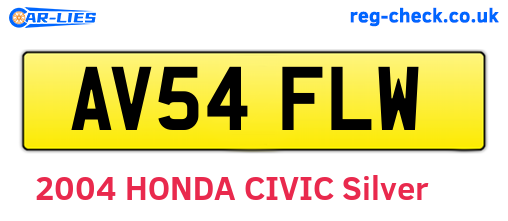AV54FLW are the vehicle registration plates.