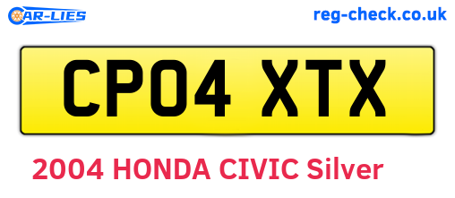 CP04XTX are the vehicle registration plates.
