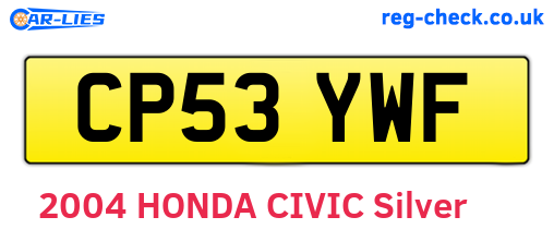 CP53YWF are the vehicle registration plates.