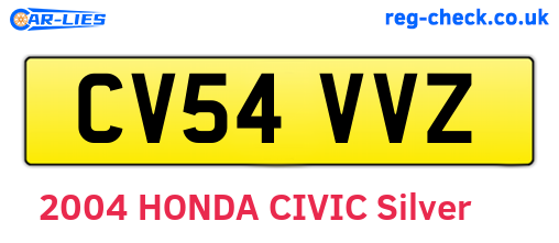 CV54VVZ are the vehicle registration plates.