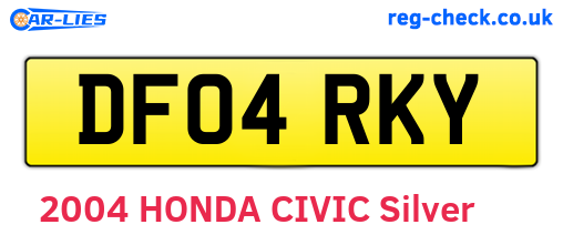 DF04RKY are the vehicle registration plates.