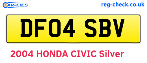 DF04SBV are the vehicle registration plates.