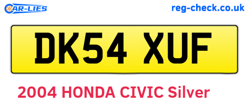 DK54XUF are the vehicle registration plates.